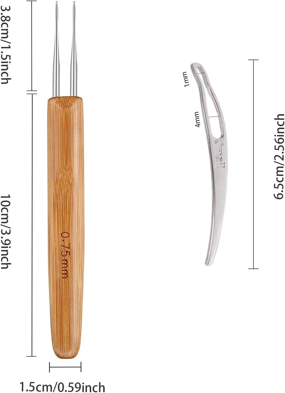 Dreadlock Crochet Hook Tool,Braid Hair Dreadlocks Needle Weaving Crochet for Braid Craft (0.75mm)