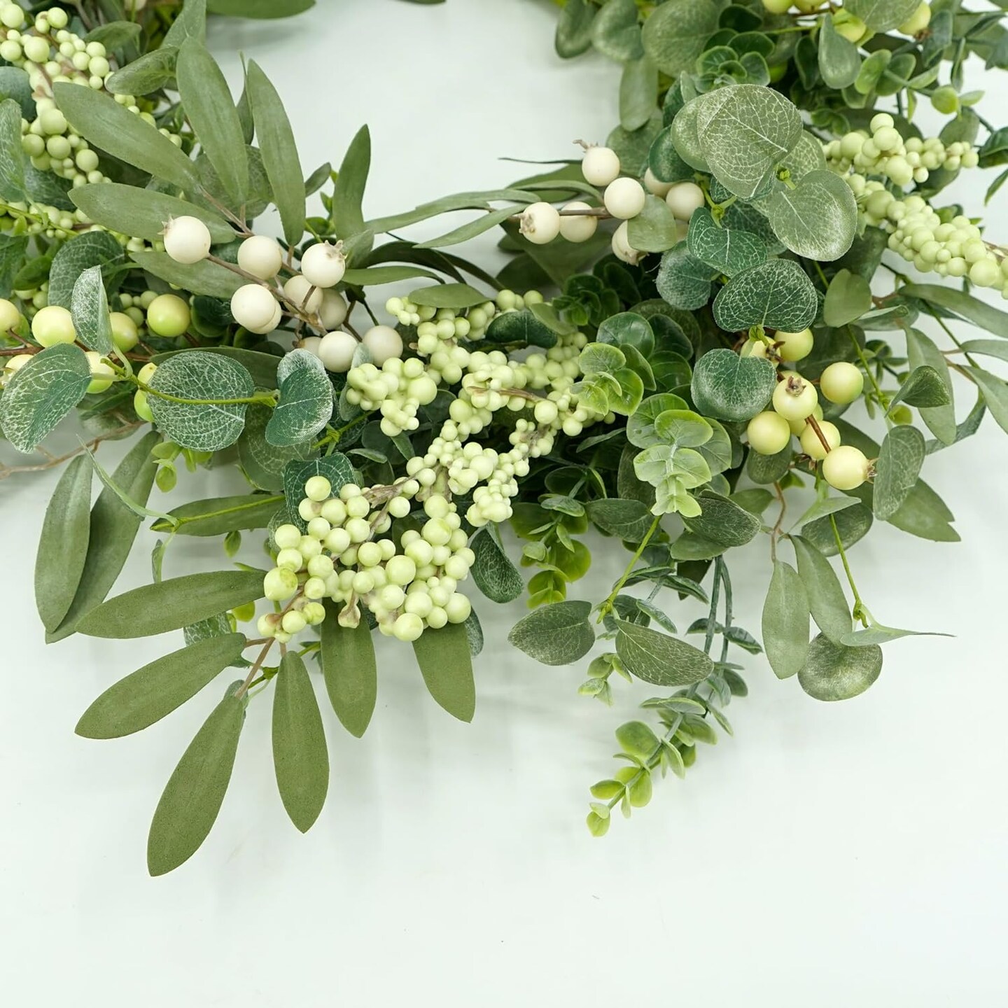 Spring-Summer Eucalyptus &#x26; Berry Wreath for Door Decor