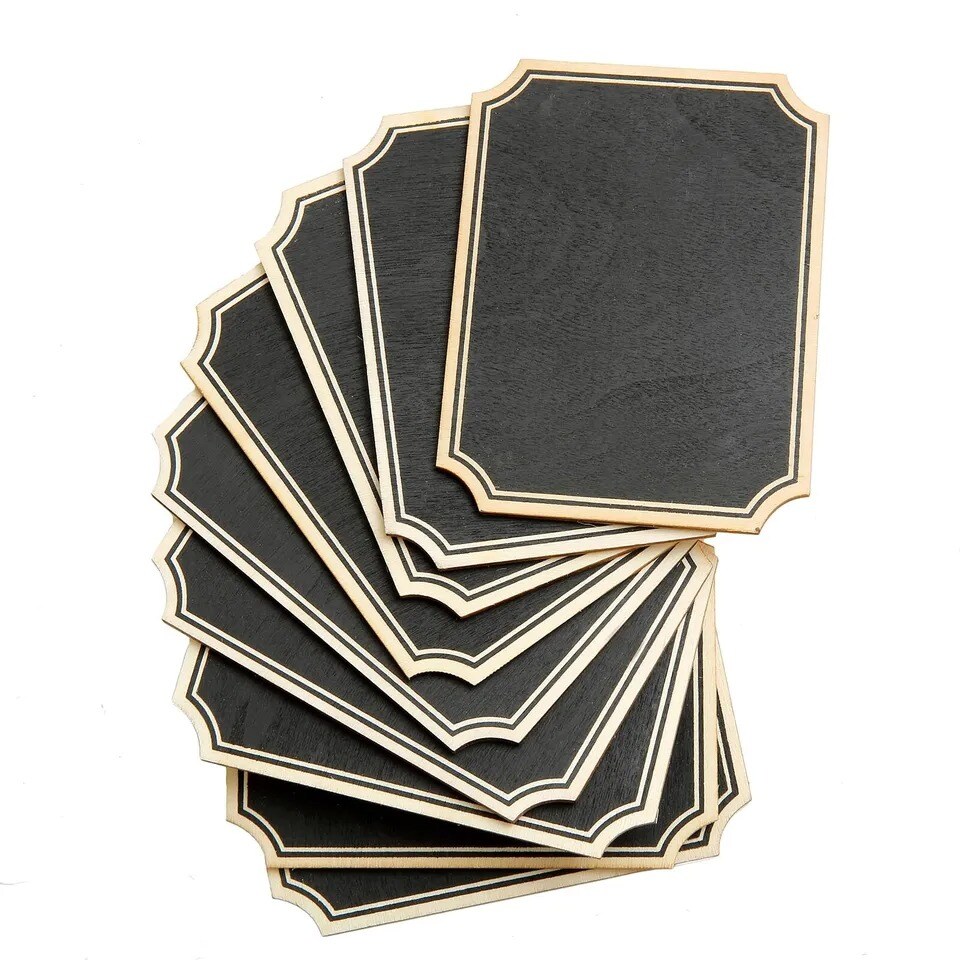 50 pcs 3&#x22;x4&#x22; Black Mini Chalkboards Signs with Wood Easels