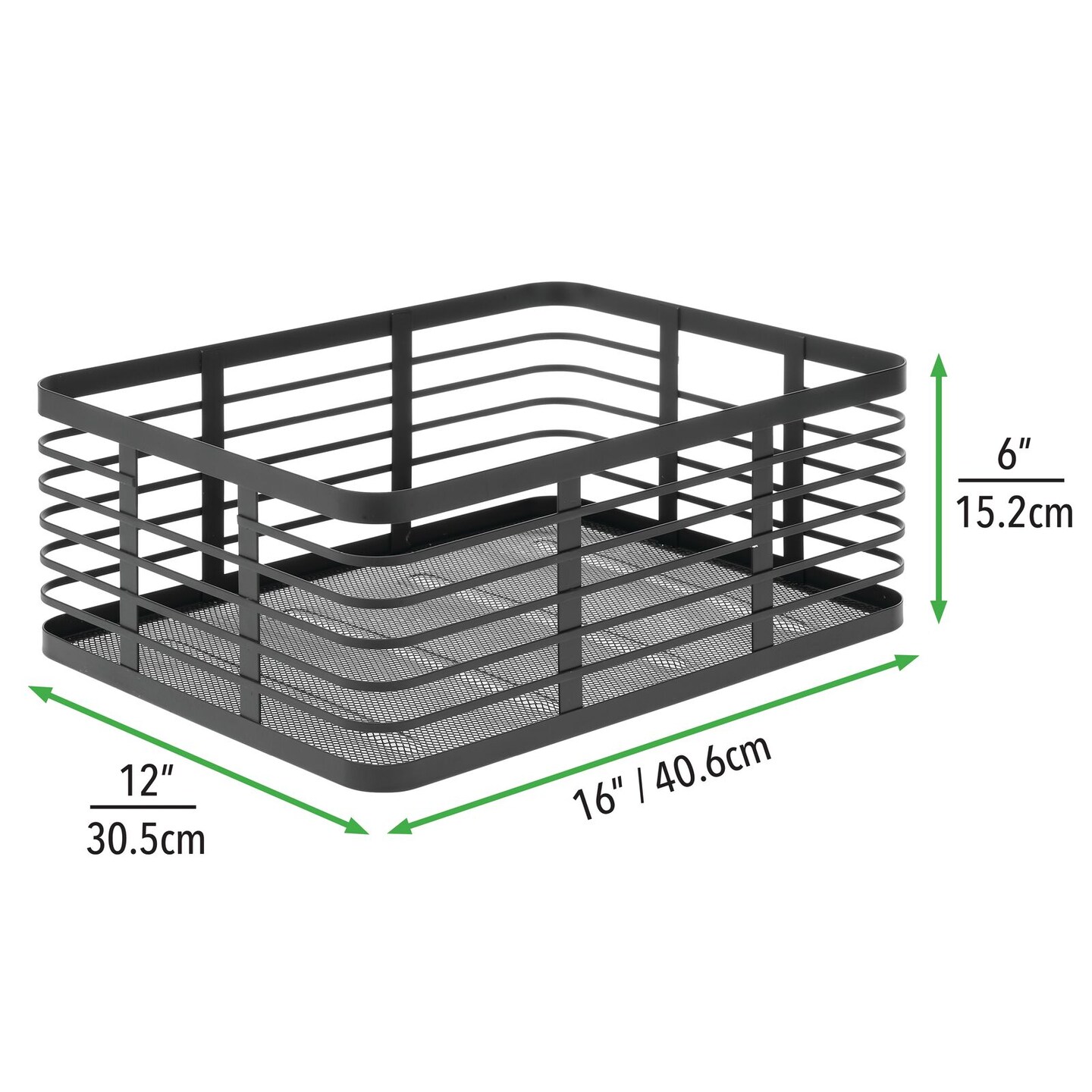mDesign Metal Wire Food Organizer Storage Bin, 3 Pack