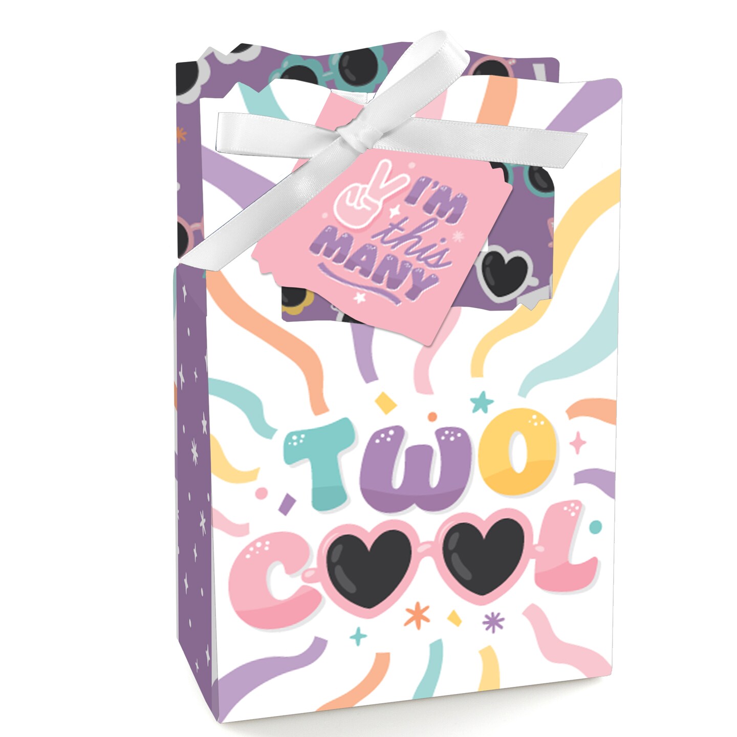 Big Dot of Happiness Two Cool - Girl - Pastel 2nd Birthday Party Favor Boxes - Set of 12