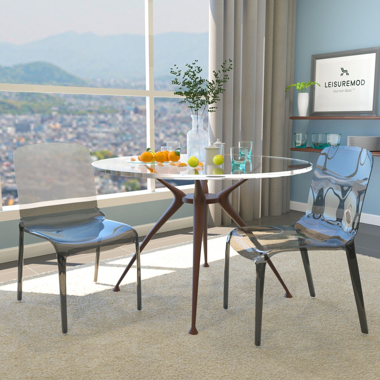Leisuremod Home Furniture Murray Modern Dining Chair, Set of 2 - Black