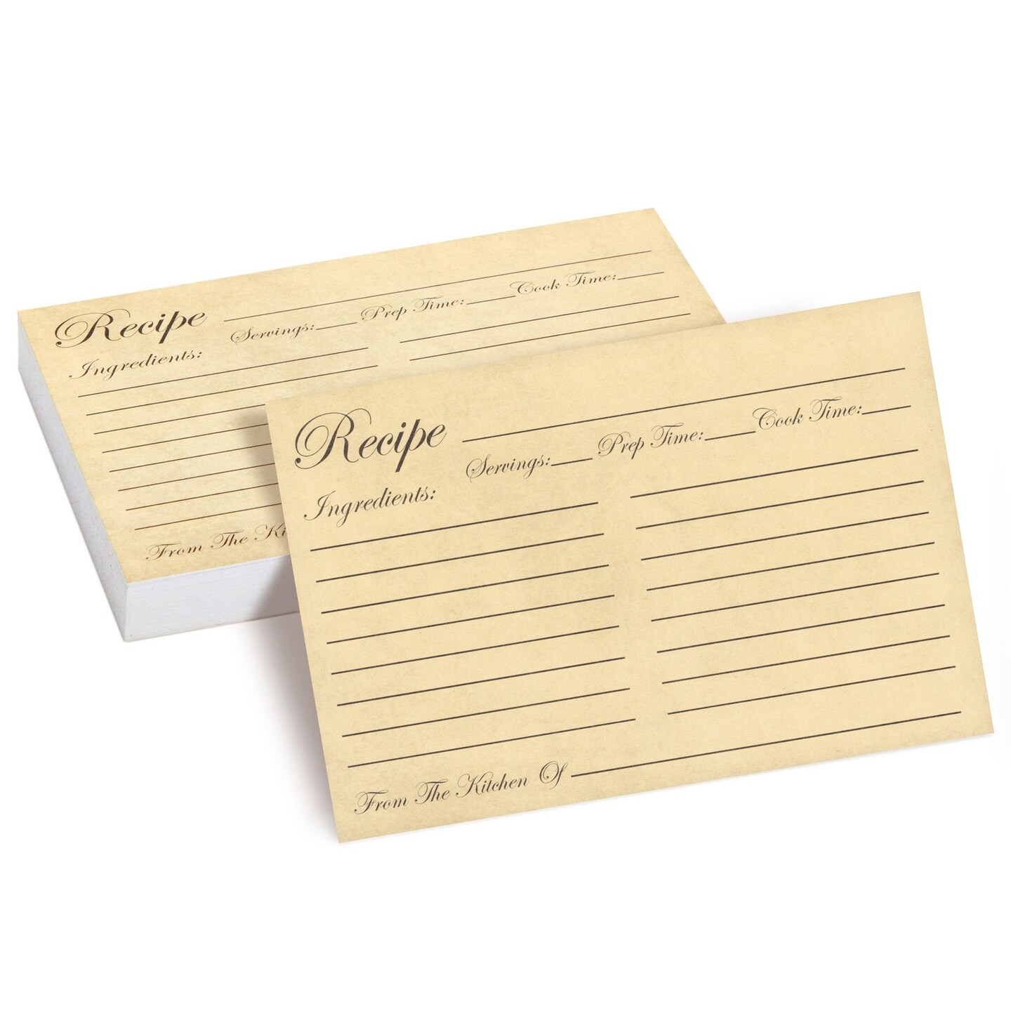60-Pack Juvale Recipe Cards Double Sided, Bulk Pack Thick Vintage