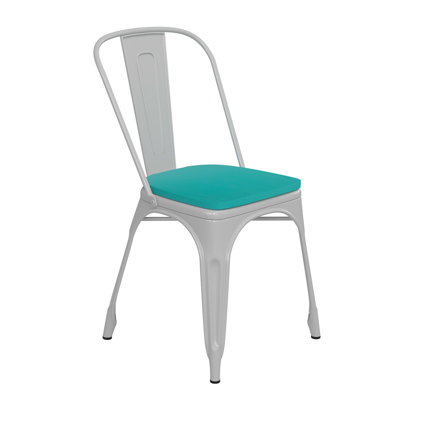 Emma and Oliver Perth Metal Stacking Dining Chairs with Poly Resin Seats for Indoor/Outdoor Use