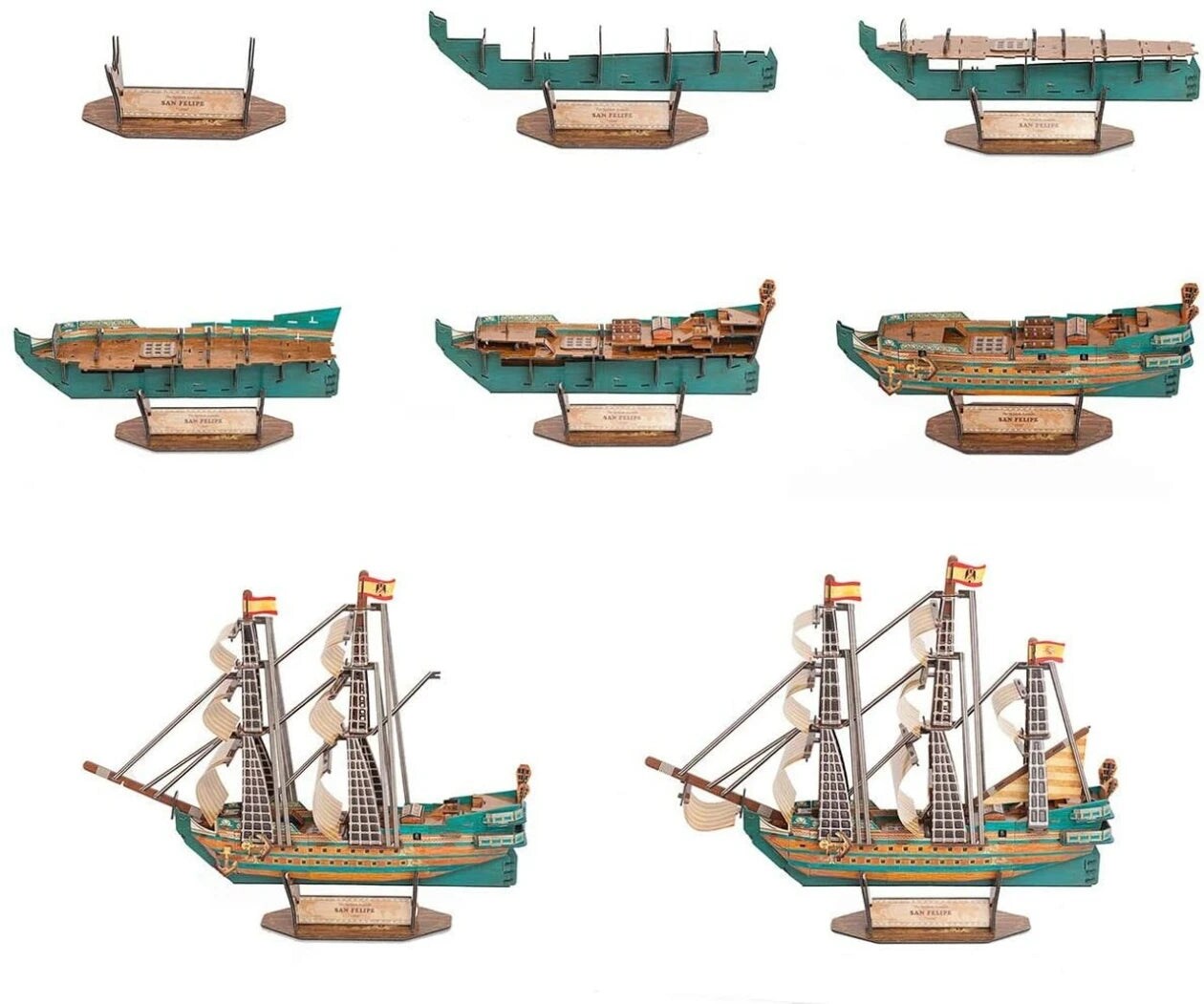 Model Ship Kit - San Felipe Battleship. Papercraft 3D Puzzle