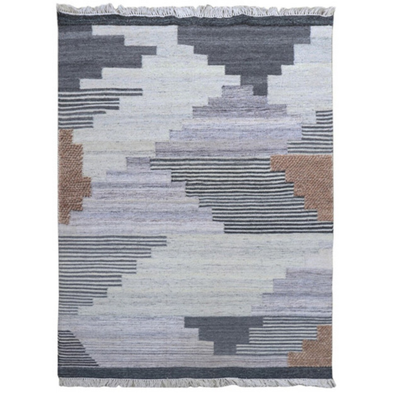 Lined Pattern Rug Saltoro Sherpi 8 x 10 Modern Area Rug, Abstract Lined Cube Pattern ...