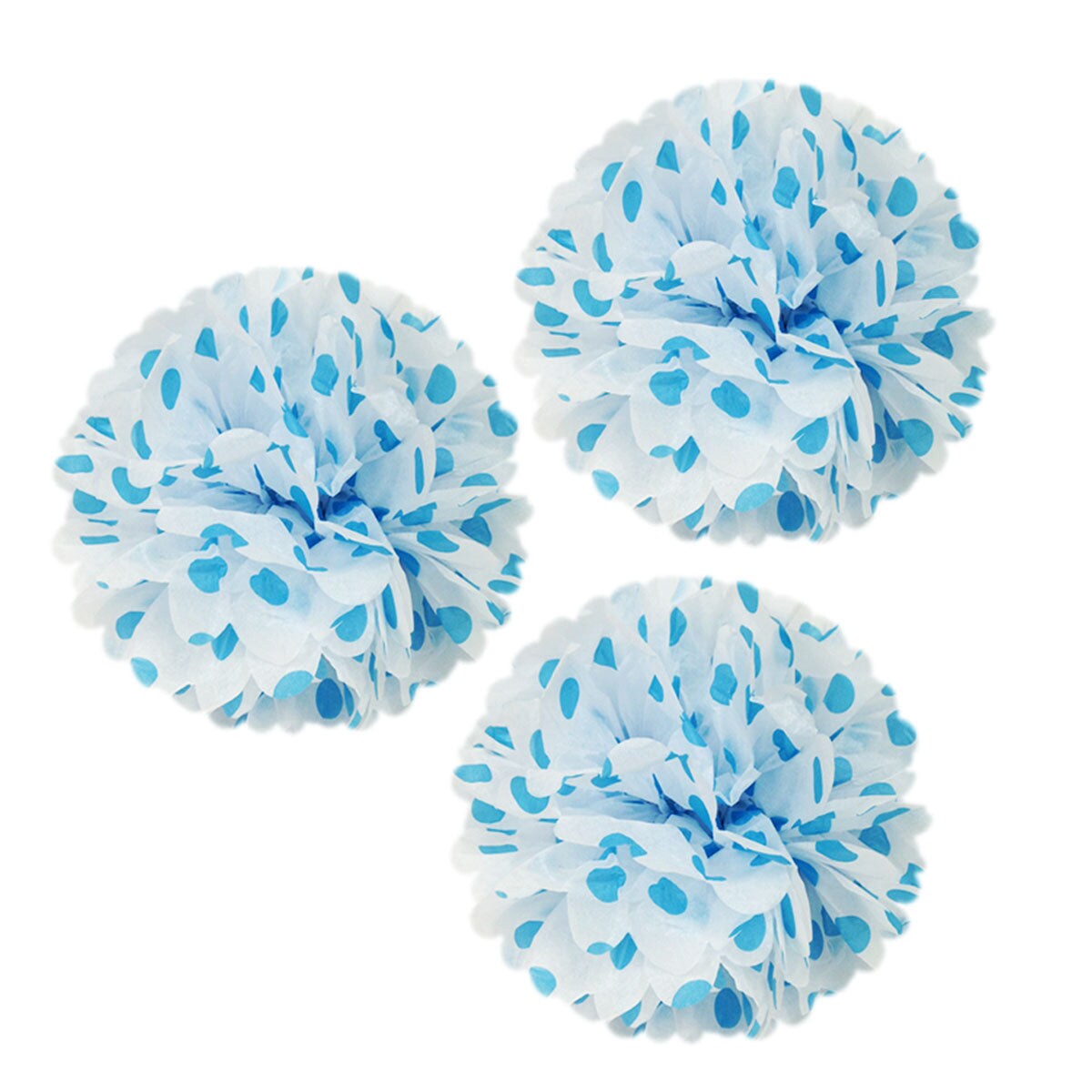 Wrapables 12&#x22; Set of 3 Tissue Pom Poms Party Decorations