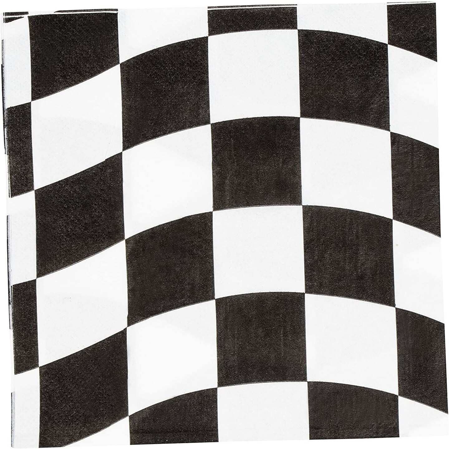 Checkered Flag Paper Napkins for Race Car Birthday Party (6.5 x 6.5 In, 150 Pack)
