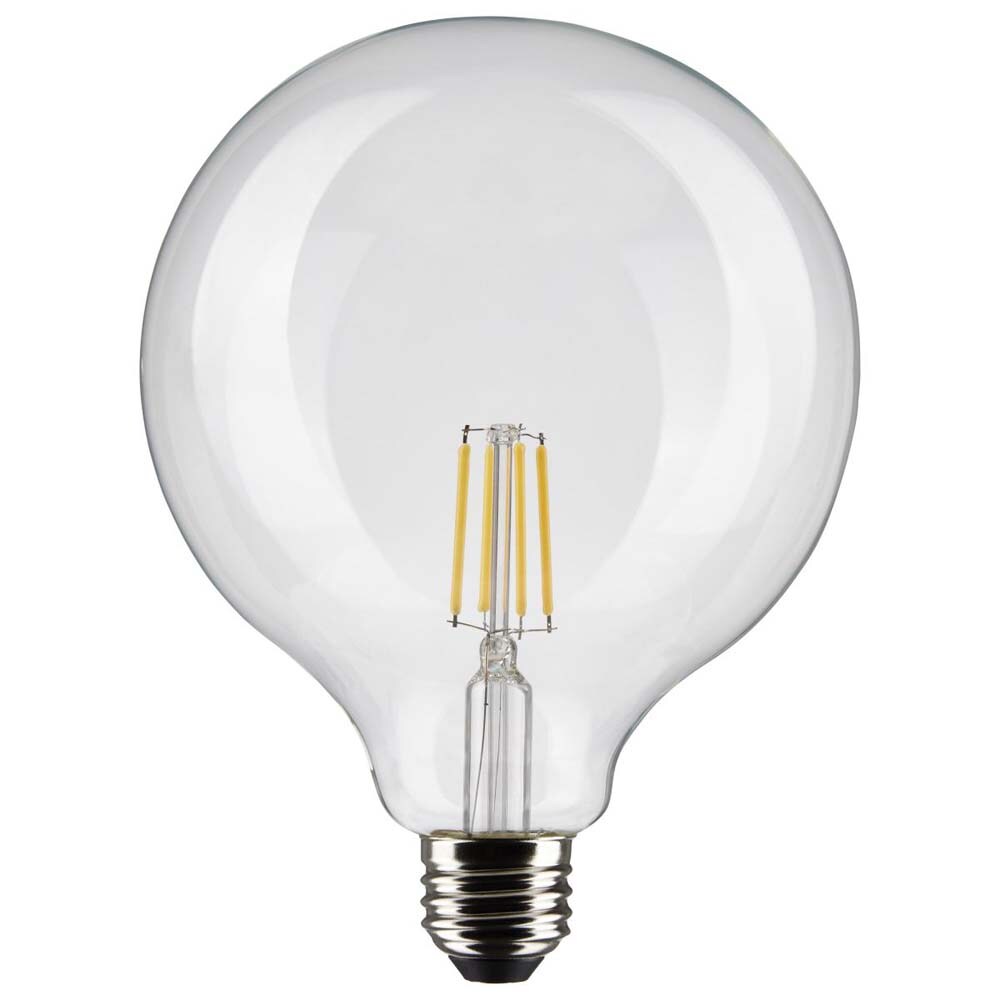 6Pk - Satco 6w G40 Globe Filament LED 3000K Medium Base Dimmable - 60w equiv