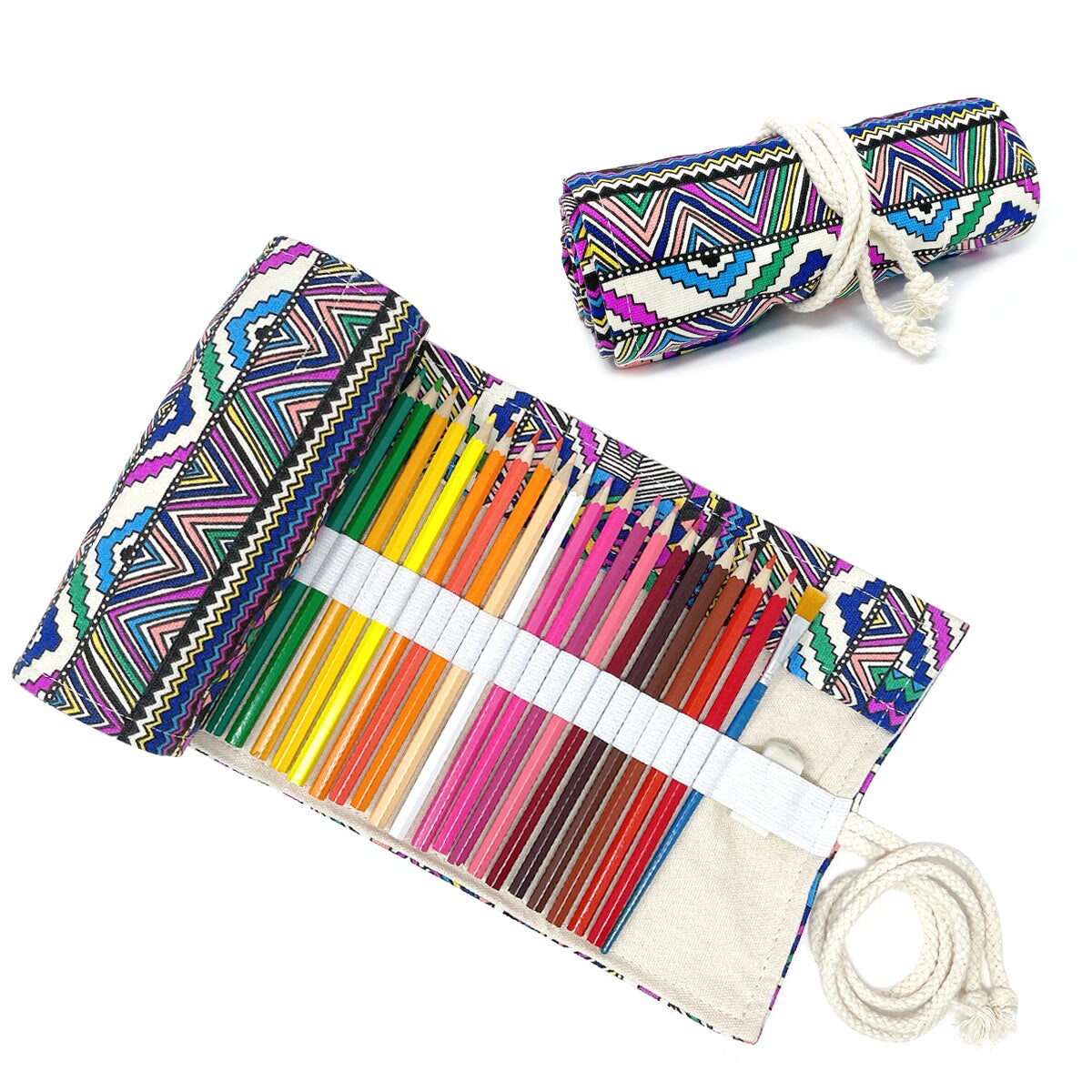 Wrapables Pencil Roll Organizer, Colored Pencil Wrap Pouch (72 slots ...