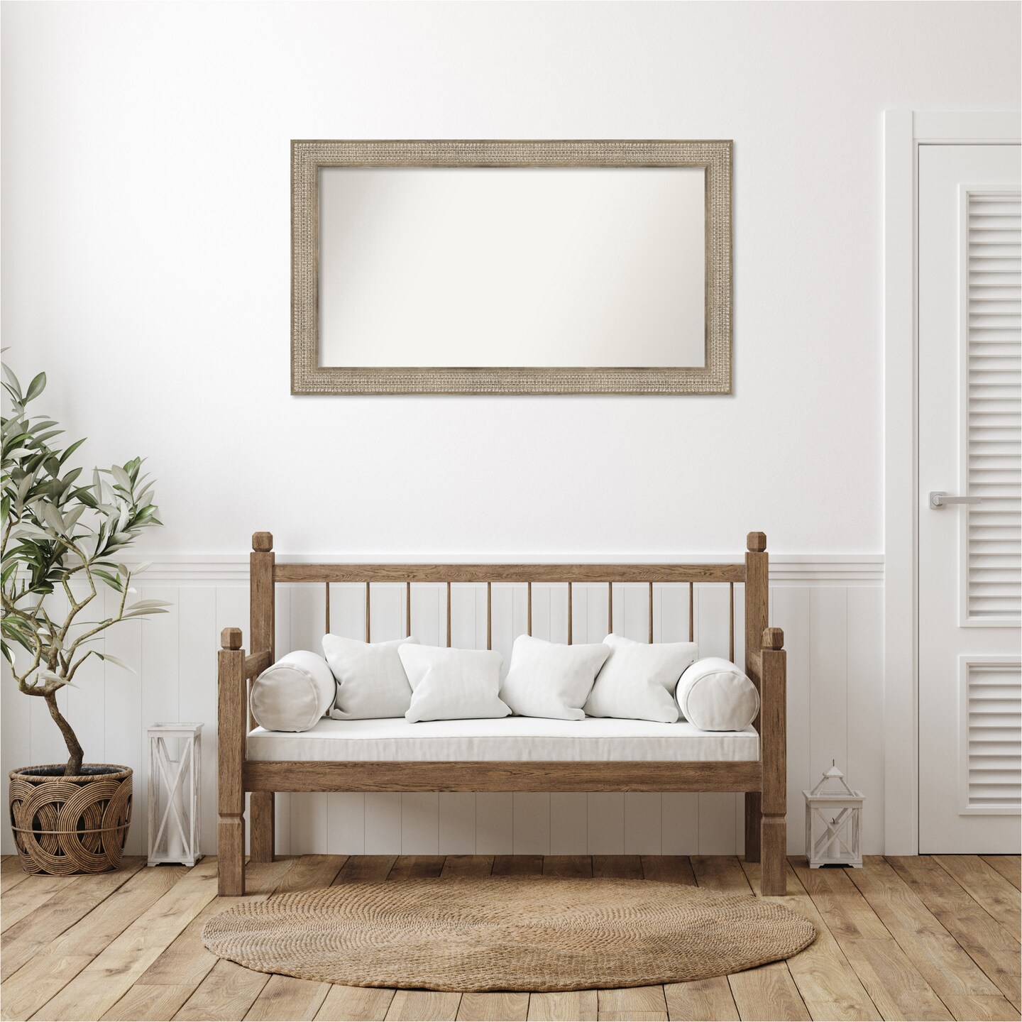 Trellis Silver Non-Beveled Custom Framed Bathroom Vanity Wall Mirror