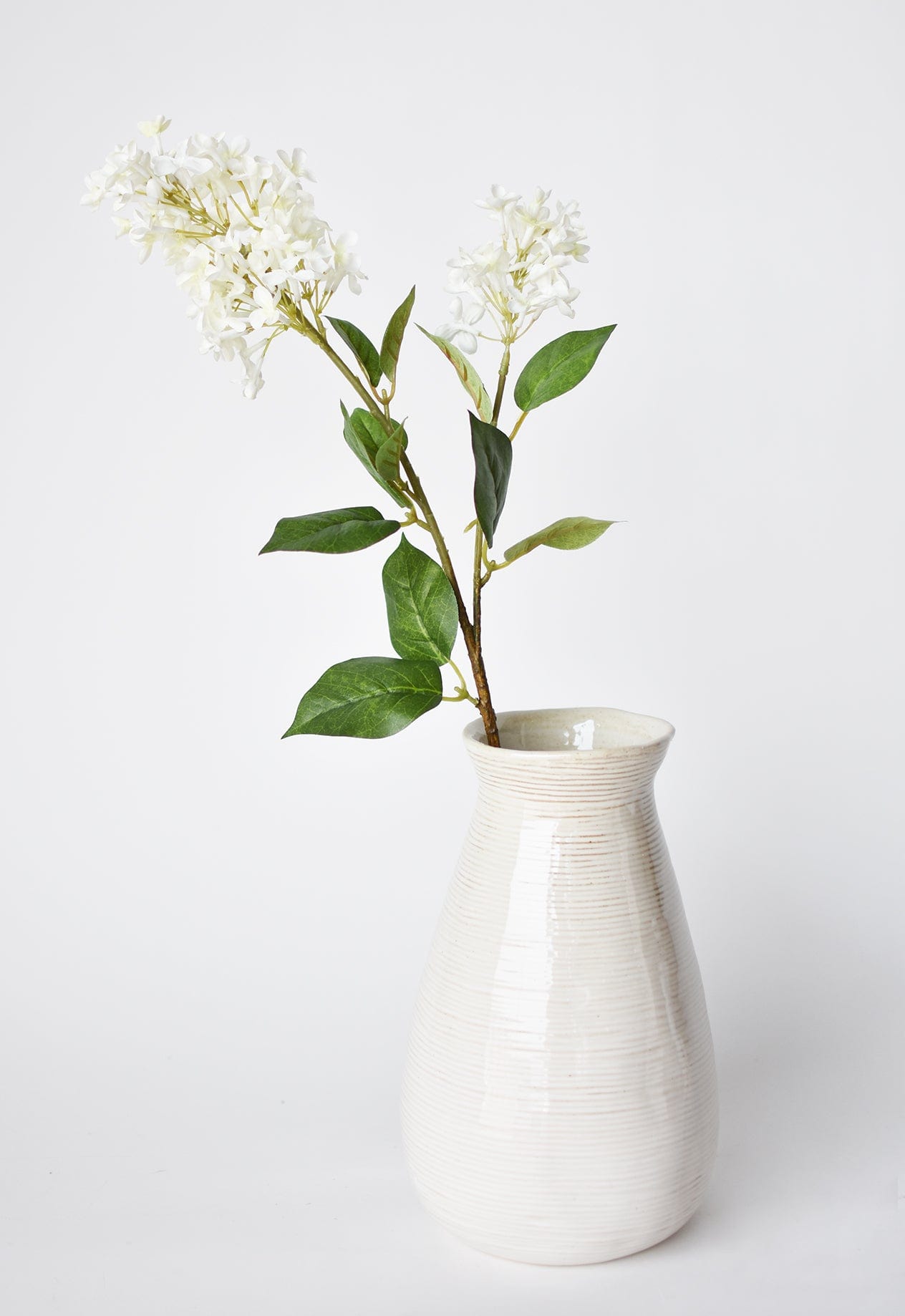 28.5&#x22; Faux White English Lilac Stem