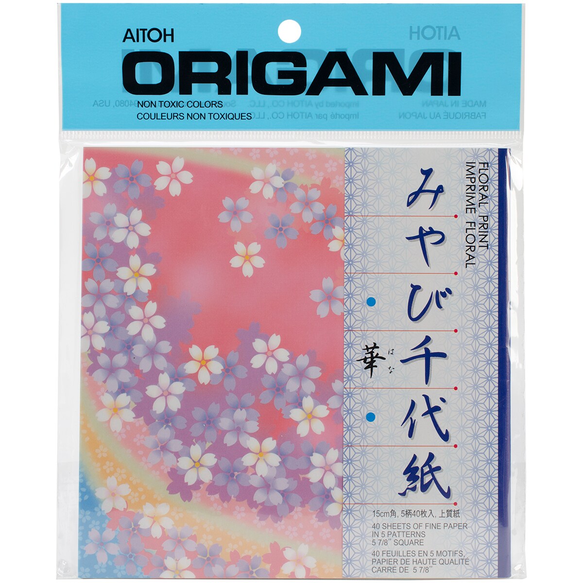 Aitoh Origami Paper 5.875&#x22;X5.875&#x22; 40/Pkg-Floral Print