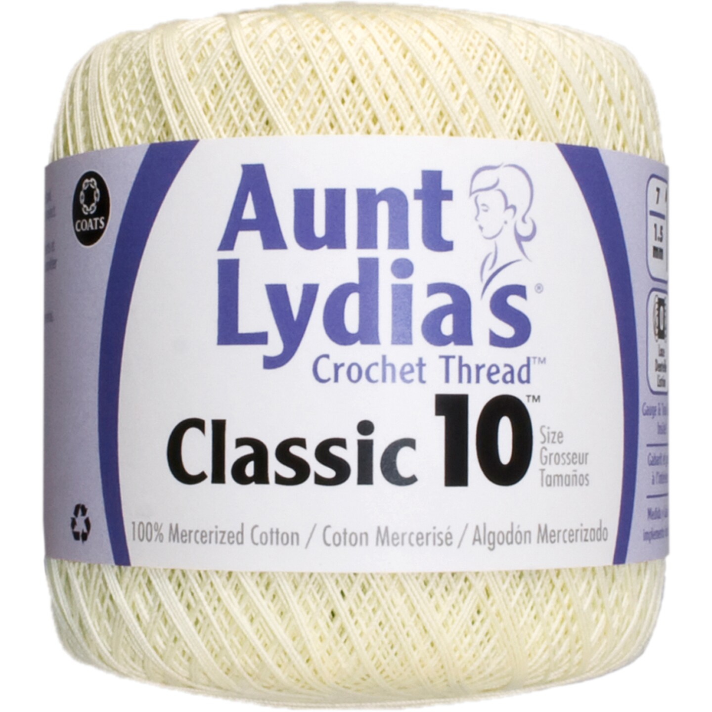 Aunt Lydia's Classic Crochet Thread Cotton Wool Size 10 -   Crochet  thread size 10, Thread crochet, Mercerized cotton crochet