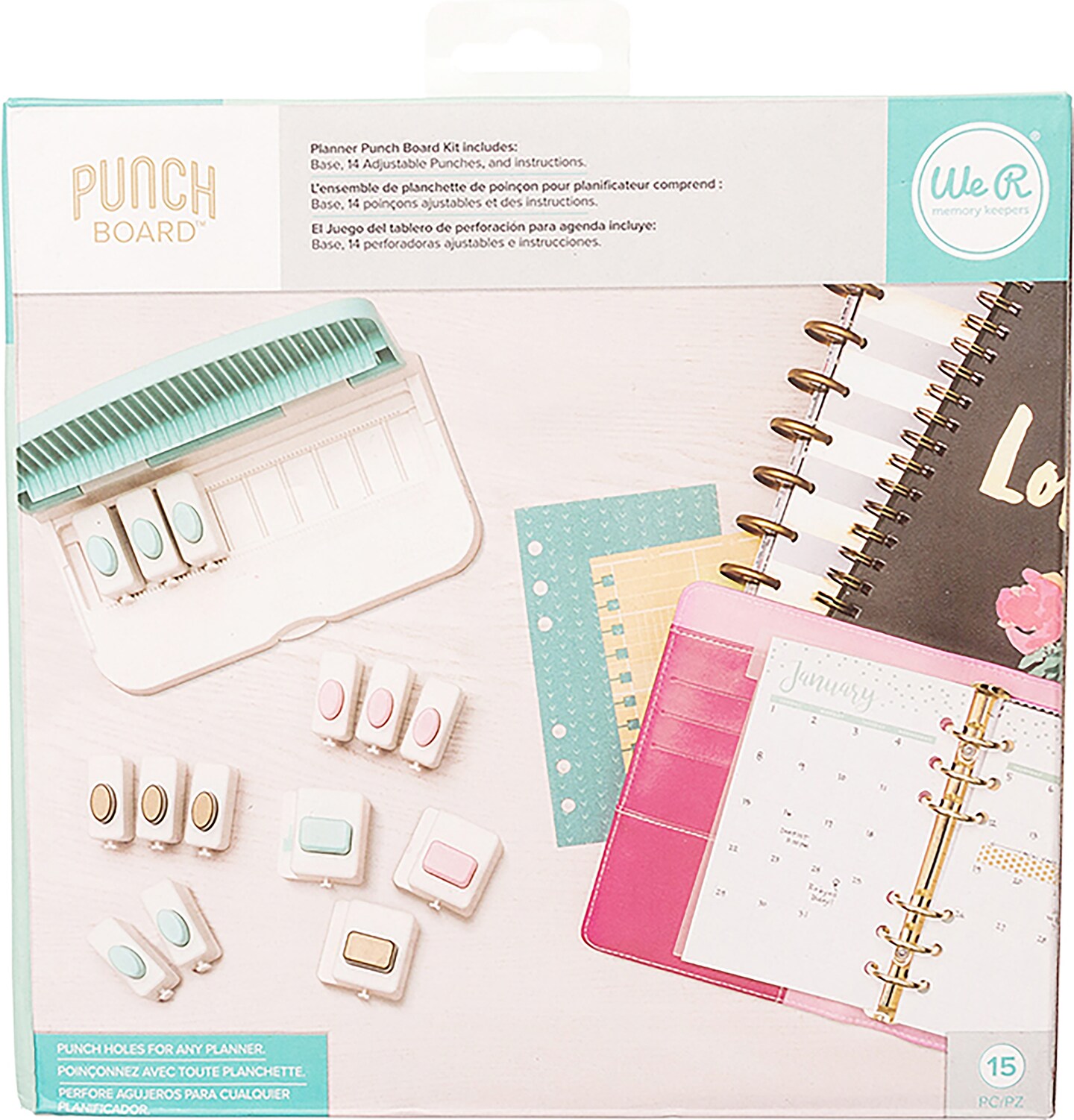 We R Memory Keepers Planner Punch Bundle-15 Pieces