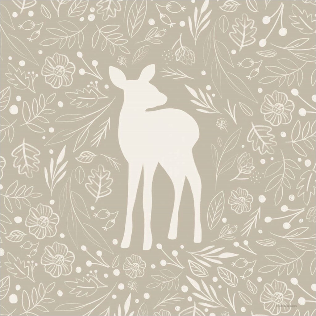 Floral Deer by Lady Louise Designs 12&#x22; x 12&#x22; Canvas Wall Art