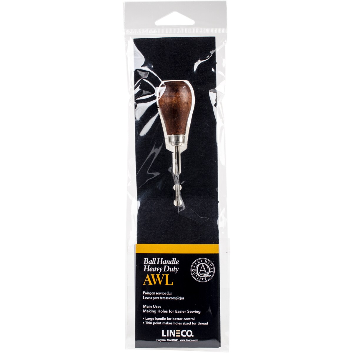 Lineco Awl Heavy Duty-Large Point W/Wooden Ball Handle