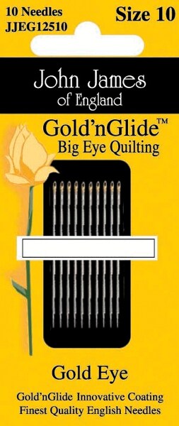 John James Gold'n Glide Big Eye Quilting Needles-Size 10 10/Pkg