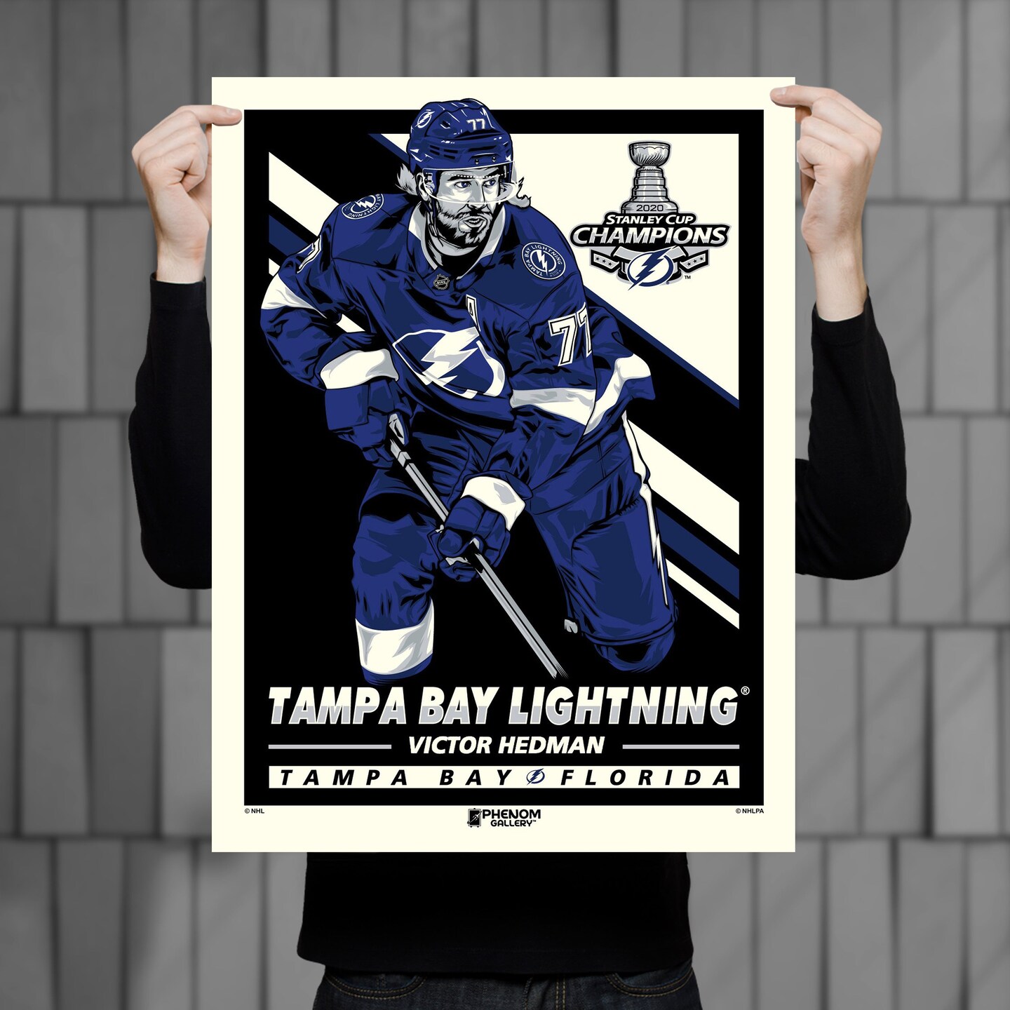 Framed Victor Hedman Tampa Bay Lightning Autographed Black