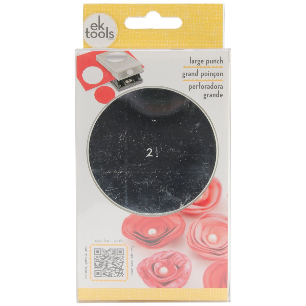 EK Tools Large Circle Punch, 2.5 inch with Safety Lock - Create Precise Circles with Paper or Cardstock - Hole Puncher for Handmade Cards, Scrapbooking, Gift Tags, DIY Cupcake Toppers, and Crafts