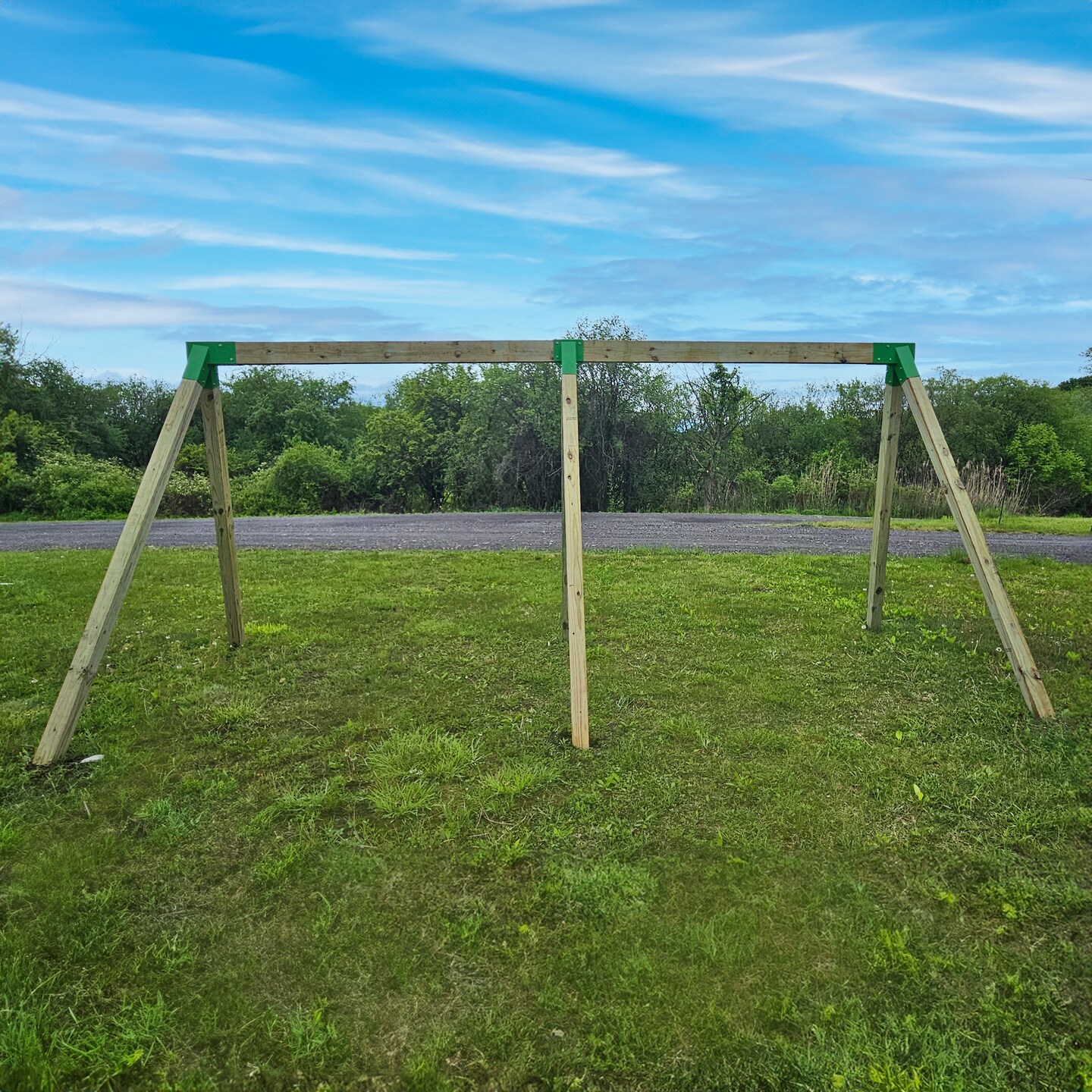 Heavy-Duty Durable and Rust Resistant Steel Swing Brackets for Backyard Playground Set Wooden Swing - Includes Mounting Hardware for Easy DIY Installation, Green