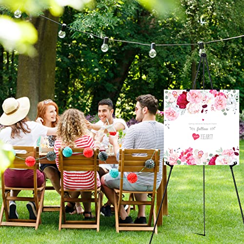 Easel Stand for Display, 63'' Instant Easel, Foldable Portable Ground Easel for Wedding Banner and Poster Display Stand, Tabletop Easel Display Metal Tripod with Portable
