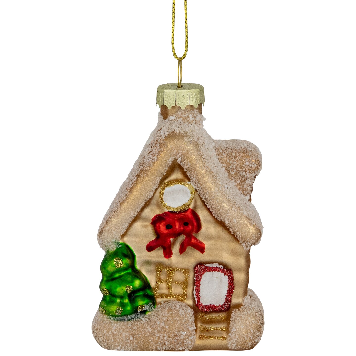 Northlight 3.25&#x22; Snowy Country Cabin Glass Christmas Hanging Ornament