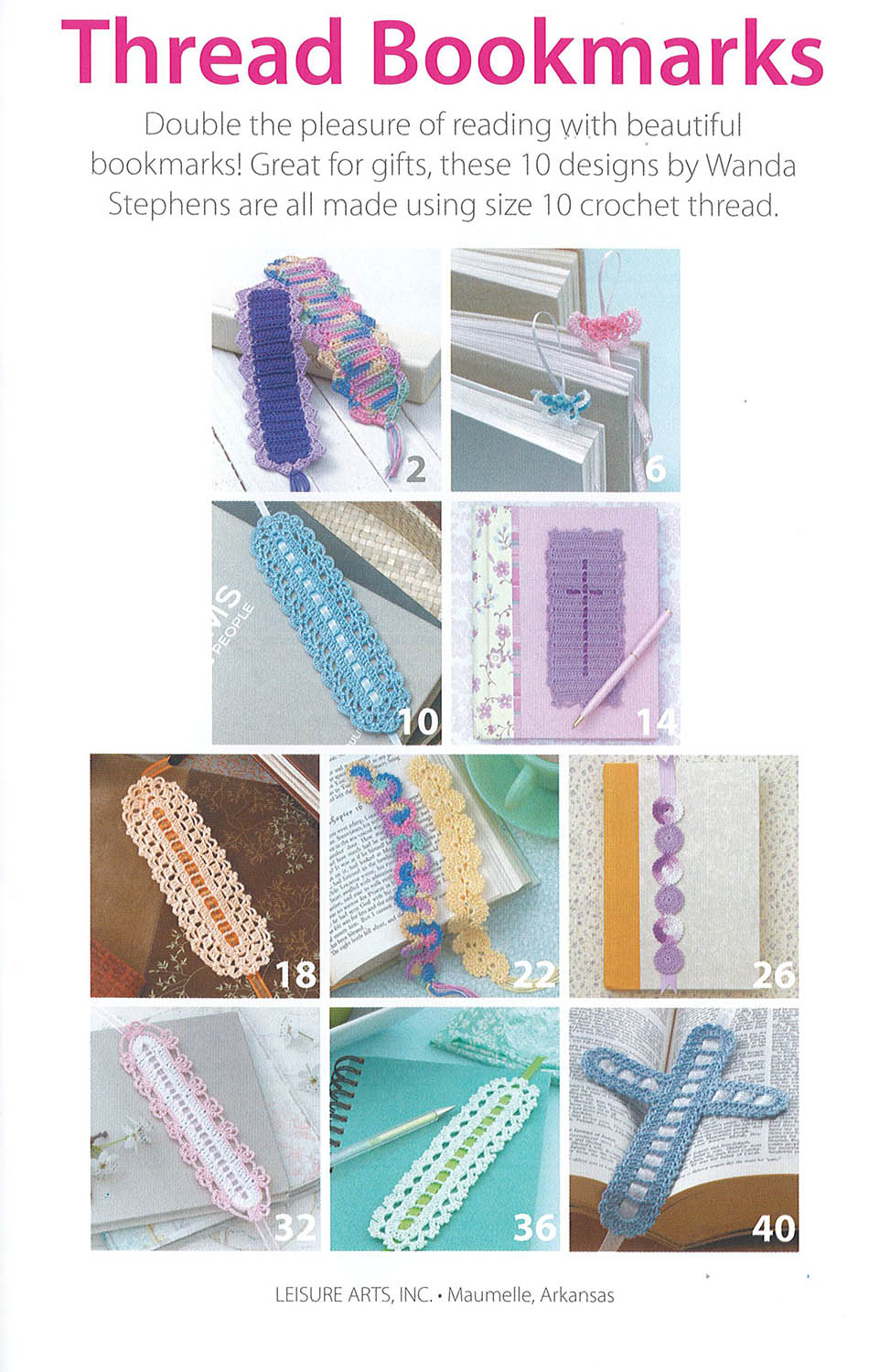 Leisure Arts Thread Bookmarks Crochet Book