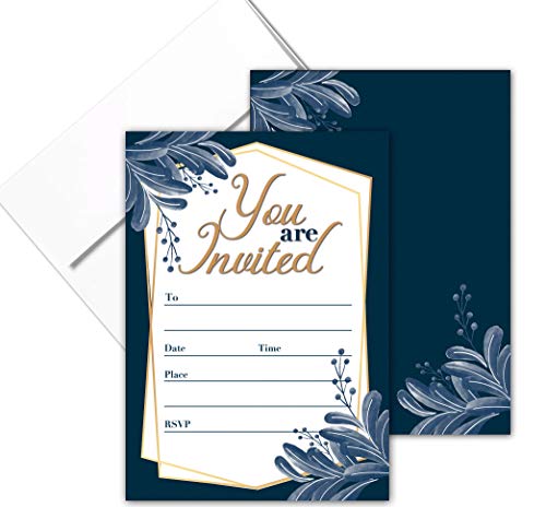 You Are Invited Formal Fill-in Party Invitations With Envelopes | 25 Invites & Envelopes | Wedding, Baby Shower, Rehearsal Dinner, Birthday Party (Formal Your Invited)
