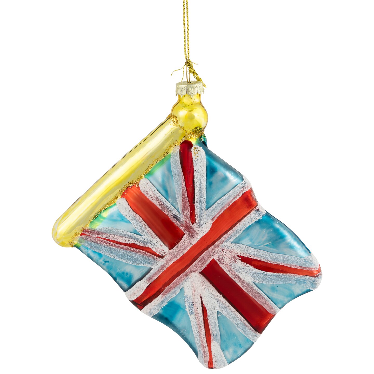 Northlight 3.5&#x22; Union Jack Flag Glass Christmas Ornament
