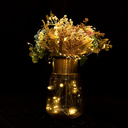 6 Pack Fairy Lights Battery Operated String Lights 7ft 20 Led Mason Jar Lights Waterproof Silver Wire Light Fireflies DIY Party Wedding Christmas Valentines Day Decoration(6 Pack,Warm White)