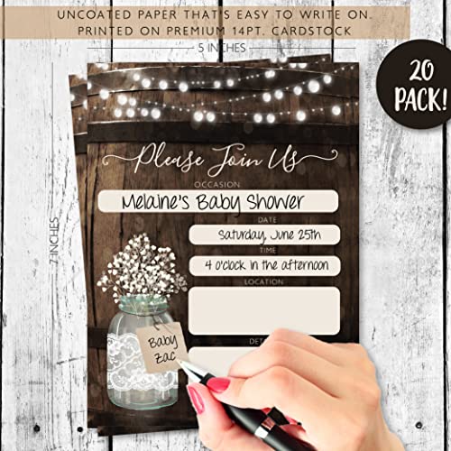 Rustic Country Wood Barrel Invitations, Elegant invites for Wedding Rehearsal Dinner, Bridal Shower, Engagement, Birthday, Bachelorette Party, Baby Shower, Reception, Anniversary, Housewarming