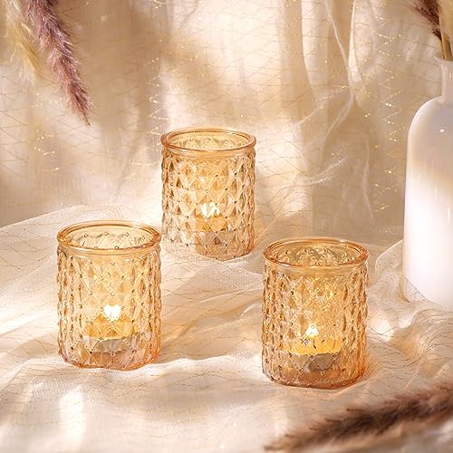 NITIME 12pcs Gold Votive Candle Holders- Tealight Candle Holder for Table Centerpiece, Glass Candle Holder for Wedding Table Decor, Home Decor and Party Decor