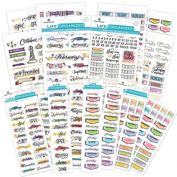 Planner Stickers - Creative Journaling Weekly &#x26; Monthly Sticker Bundle 