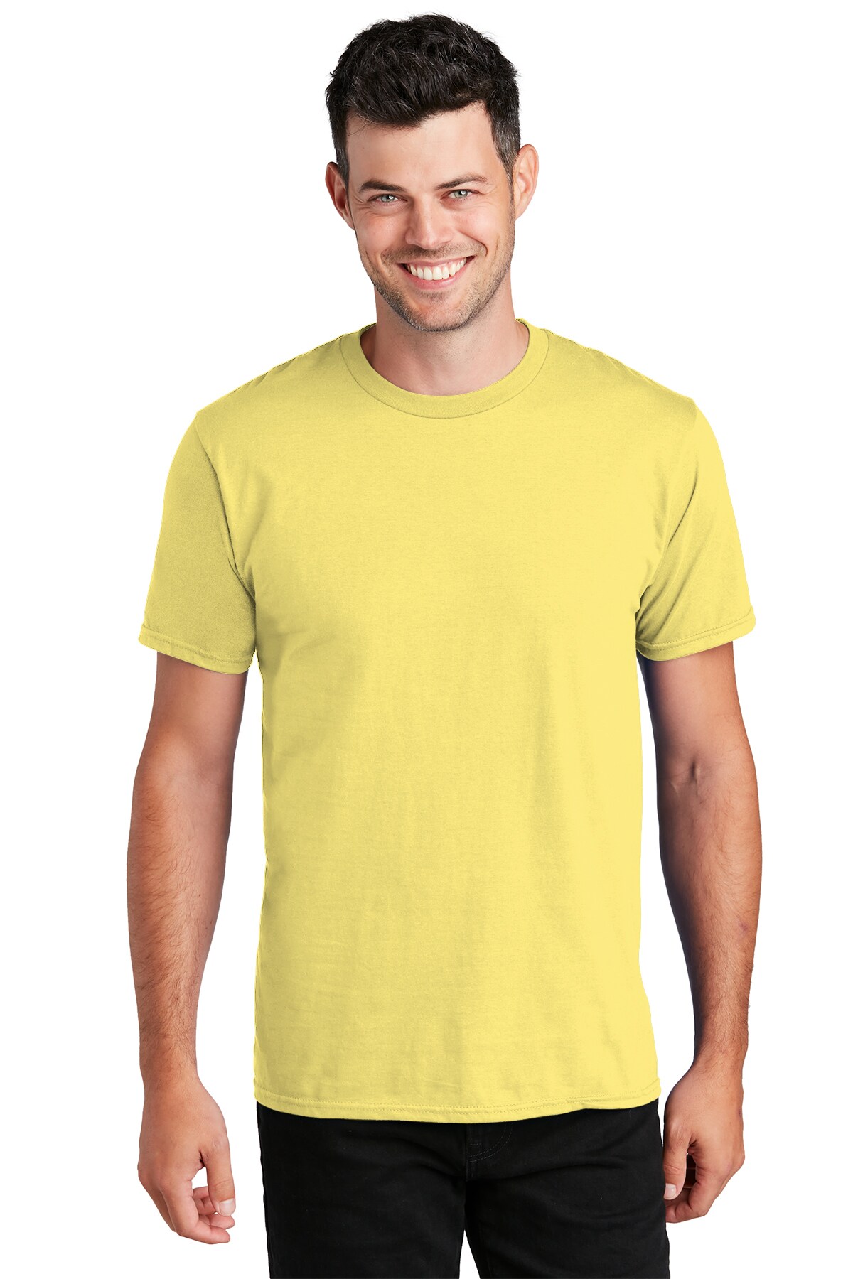 Men's Plain Yellow Crew Neck T-shirt HIGH QUALITY Slim Fit tees