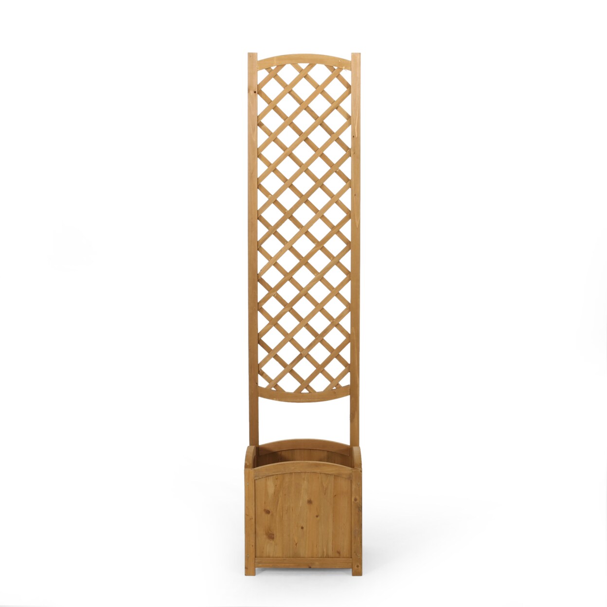 GDF Studio Mallett Traditional Square Firwood Planter Box with Trellis