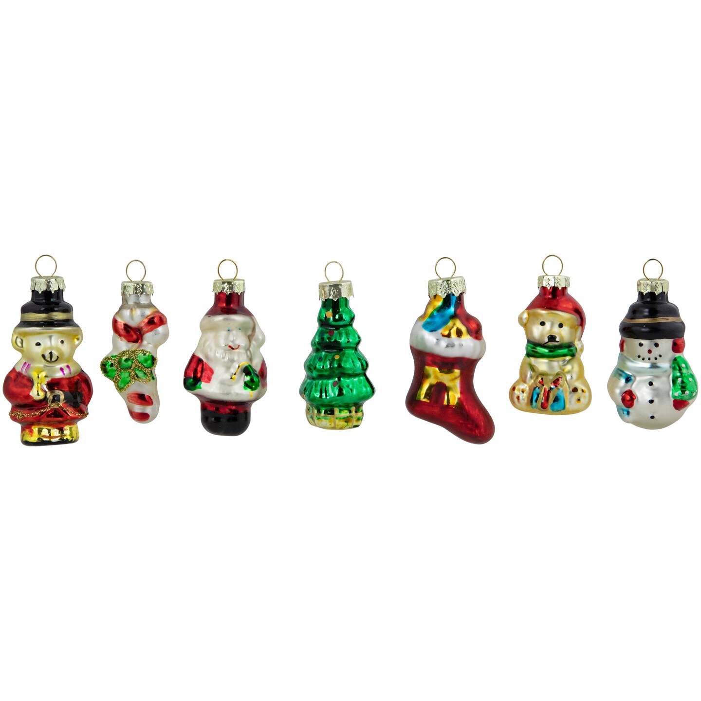 Northlight Set of 20 Holiday Figurines Glass Christmas Ornaments 1.75&#x201D;