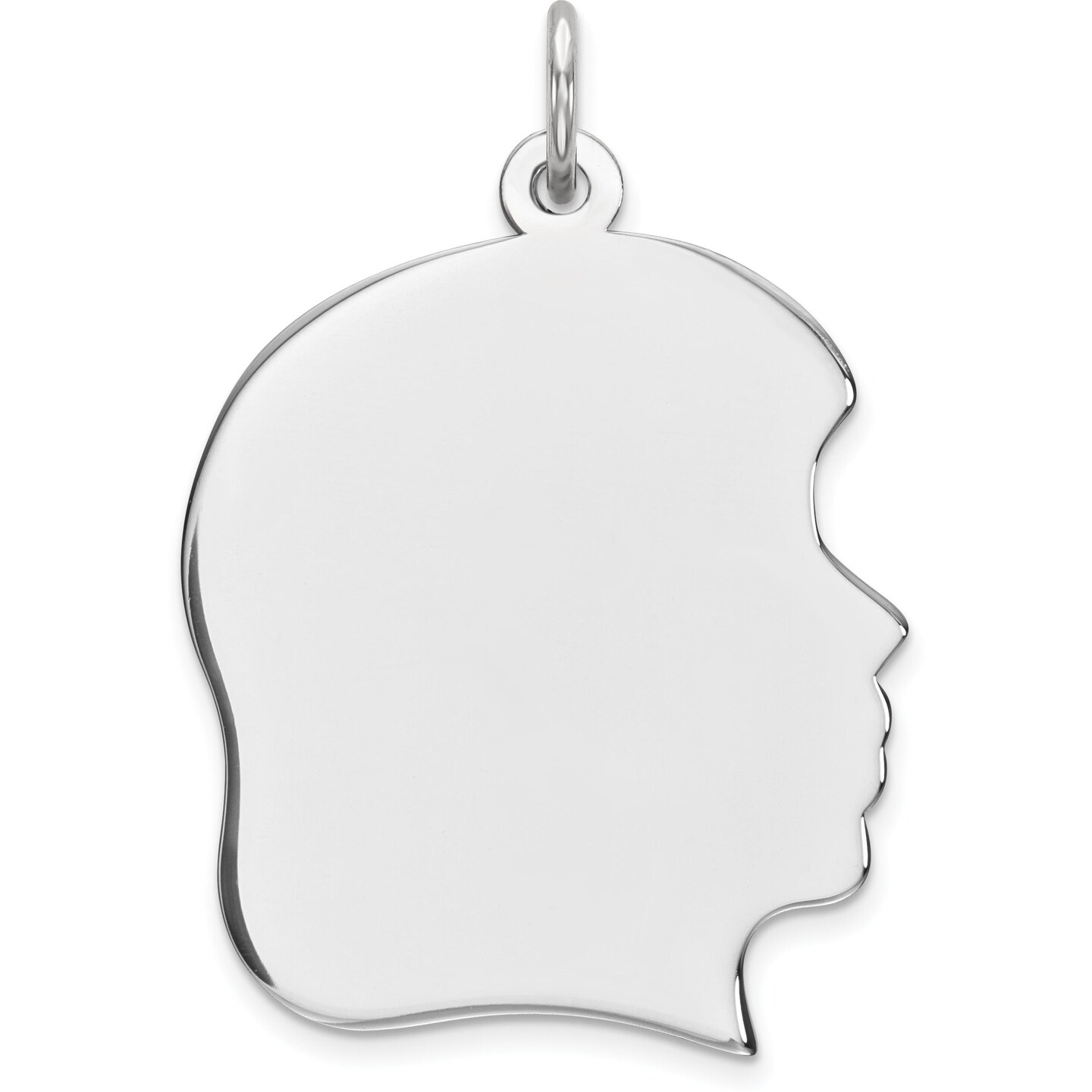 Sterling Silver Girl Charm 0.018&#x22; 19.5mm Jewerly 26mm x 20mm