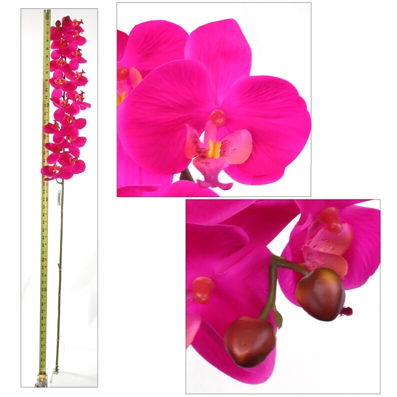 Lifelike 49-Inch Fuschia Artificial Phalaenopsis Orchid - Elegant and Realistic Floral Decor