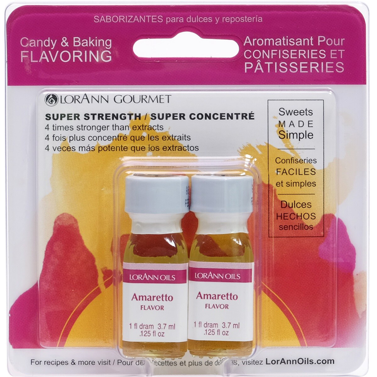 LorAnn Candy &#x26; Baking Flavoring .125oz 2/Pkg-Amaretto