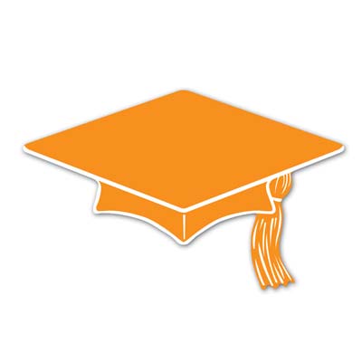 Mini Grad Cap Cutouts-Orange