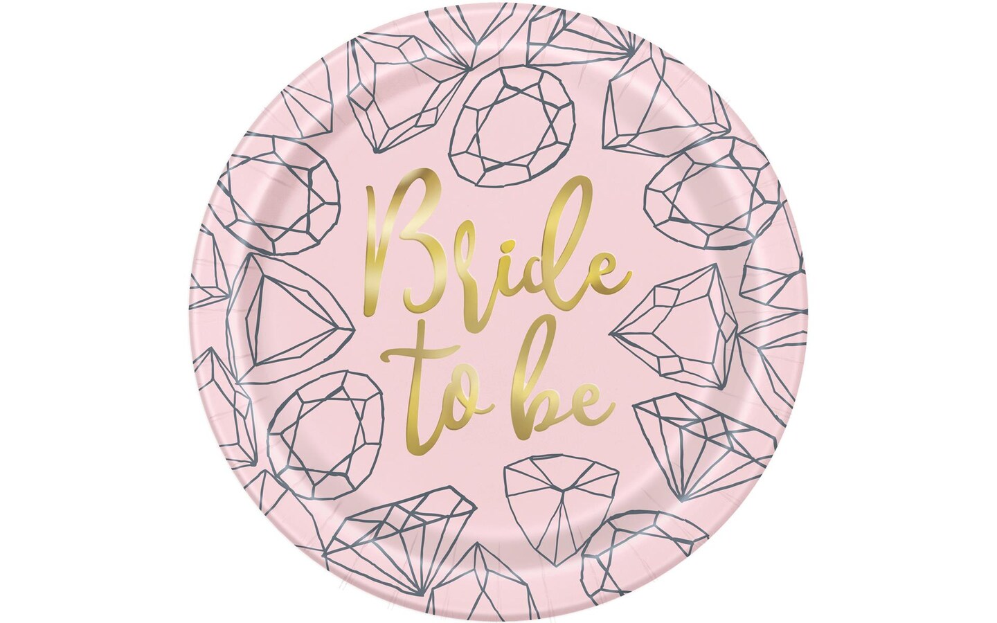 Unique Diamond Bachelorette 9&#x22; Plates 8pc