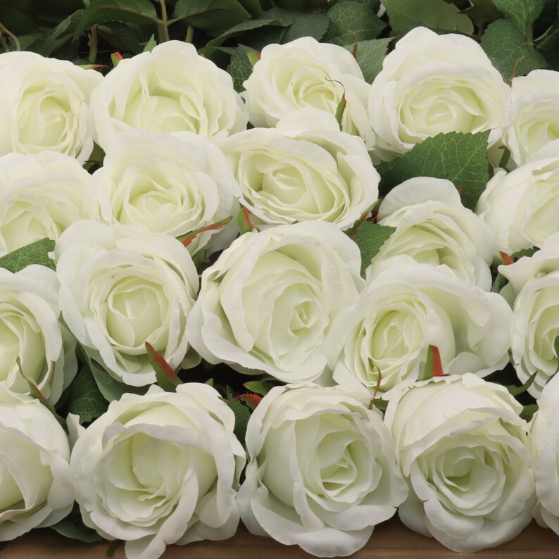 20" White Silk Rose Bud – Elegant Faux Flower for Home & Events