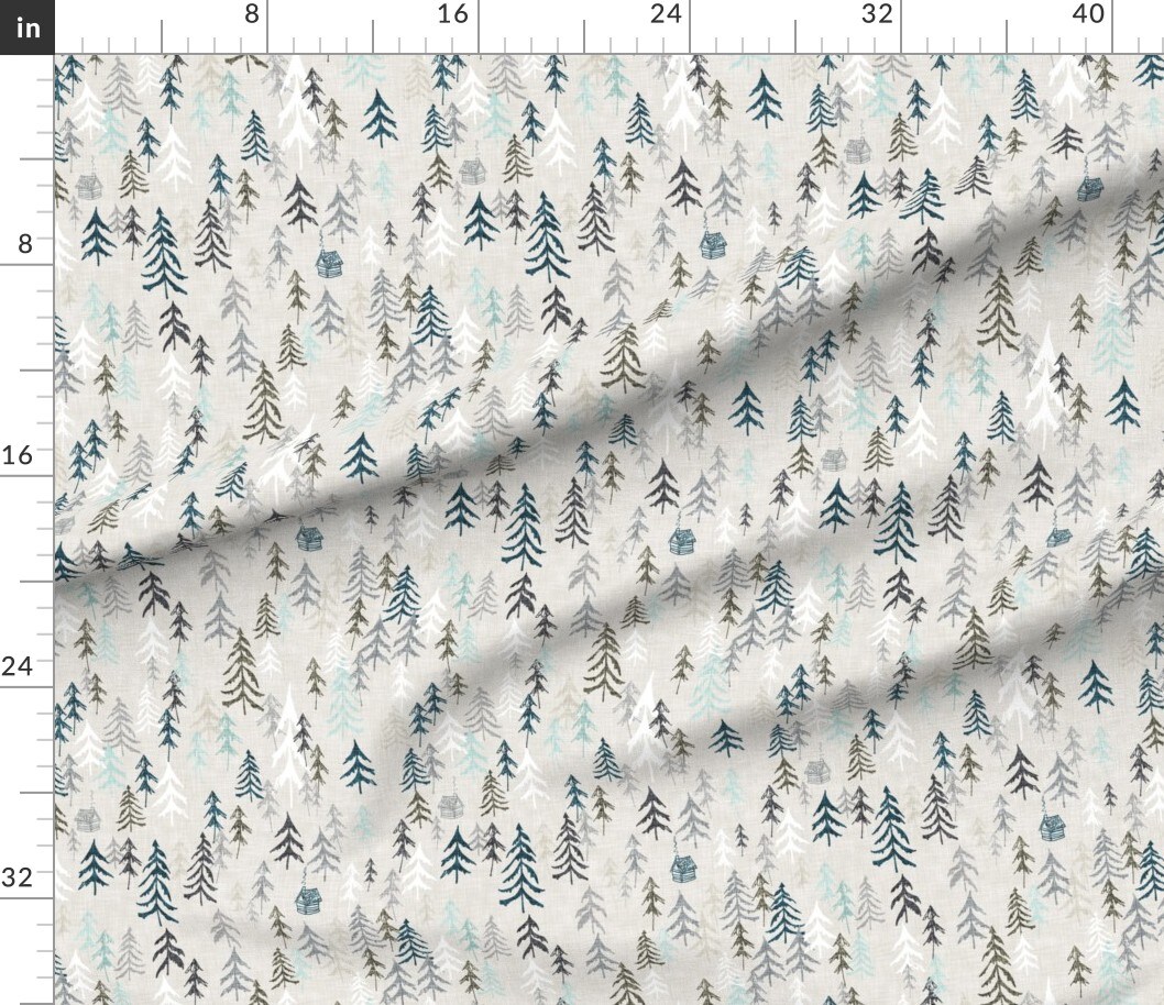 Various Fabrics by the Yard or Fat Quarter Earth Alpine Outdoors Pine Forest Snow Winter Custom Printed Fabric by Spoonflower