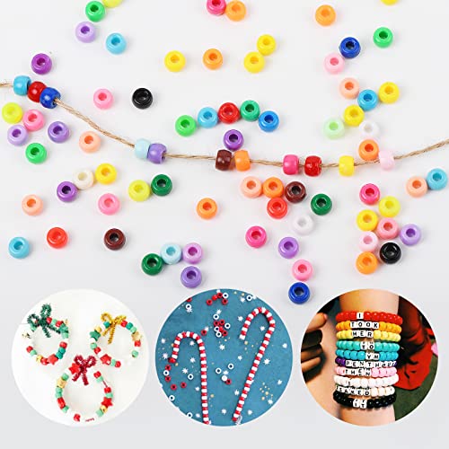 Simetufy 1200 Pcs Pony Beads Plastic Beads for Bracelet Making,  Multi-Colored Beads for Hair Braiding, DIY Crafts, Kandi Jewelry, Key  Chains and Ornaments Decorations 24 Assorted Colors