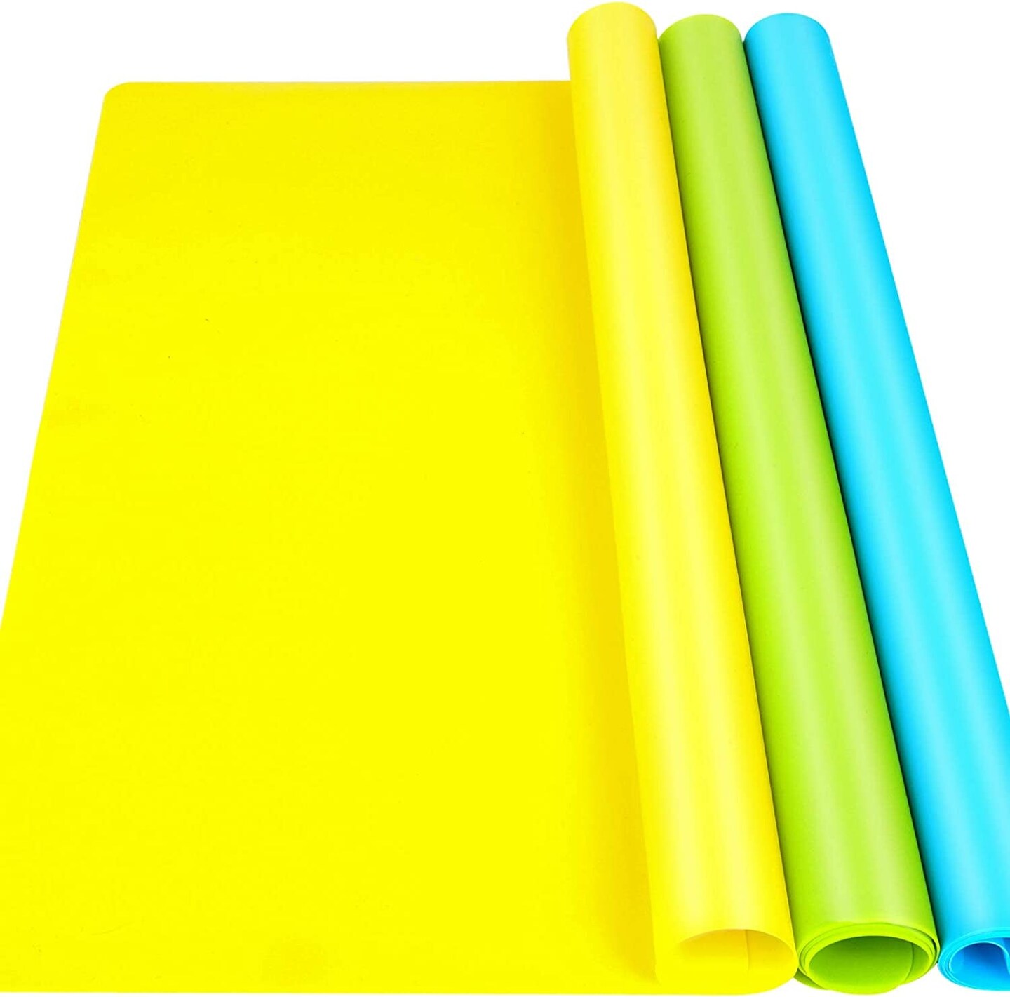 3 Pack A3 Large Silicone Mats for Crafts, 15.7”X 11.7”Silicone Craft Mat  for Resin Molds, Silicone Mat, Play Dough Mat, Nonstick Silicone Sheet, for  Clay Epoxy Resin Craft, Blue, Yellow, Green