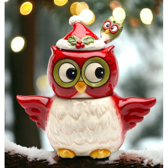 kevinsgiftshoppe Ceramic Christmas Owl Sugar & Creamer Set With Spoon, Gift  for Her, Mom, Kitchen Dcor, Tea Party Dcor, Caf Dcor
