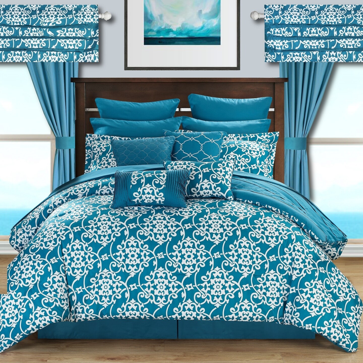 Chic Home 24 Piece Hailee Reversible Printed 2-in-1 look Comforter Set includes Sheets