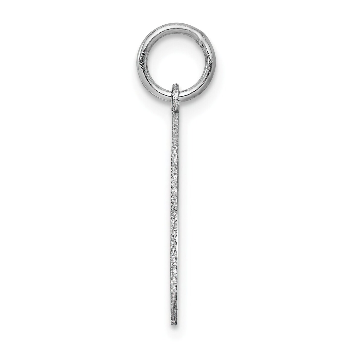 Sterling Silver Medium Satin Number 0 Charm Pendant Jewerly 22mm x 9mm