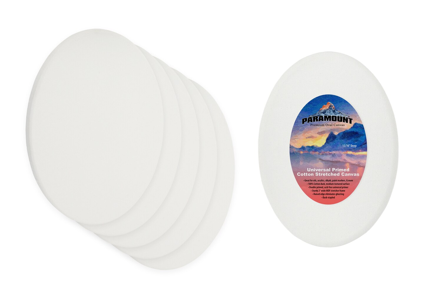 Paramount Oval Stretched Canvas - Create a Unique Look with an Oval Stretch Canvas for Painters, Students, Commissions, &#x26; More!
